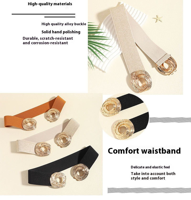 Damenmode Bohemian Metall Kreis Hohlgürtel