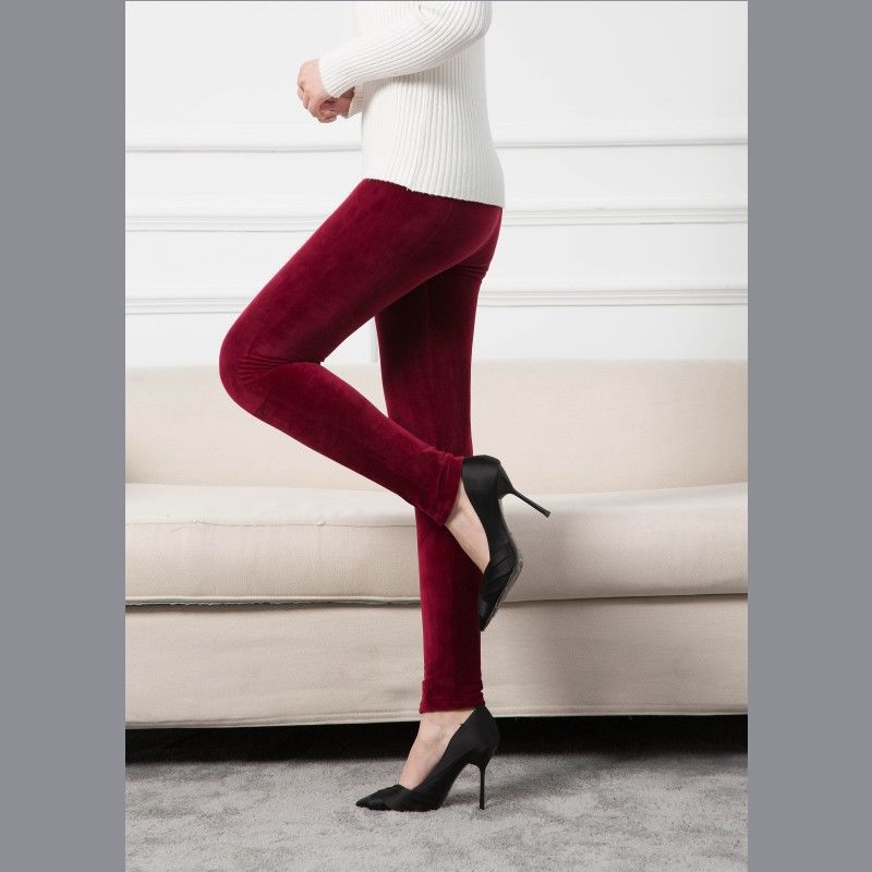 Double-faced Velvet High Stretch Leggings Women's Gold Velvet Slim High Waist