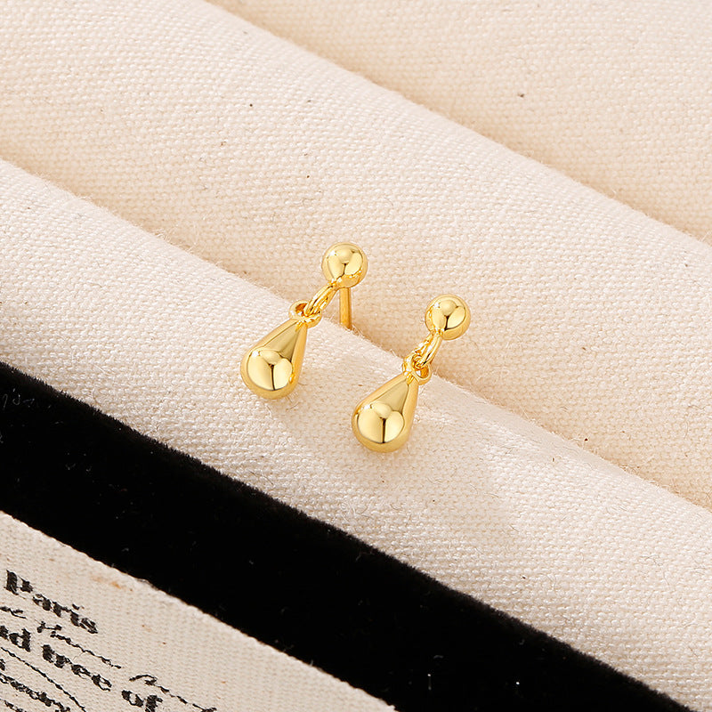Niche Design Water Drop Ear Studs Women's Simple