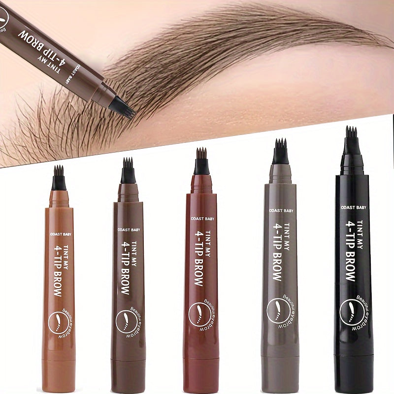 Ultra Slim 4 Split Head Eyebrow Pencil , Waterproof, Smudge Proof Natural Three-dimensional Eyebrow Pencil, Simulated Natural Eyebrow Look, Clumping Free Colorfast Christmas Gifts