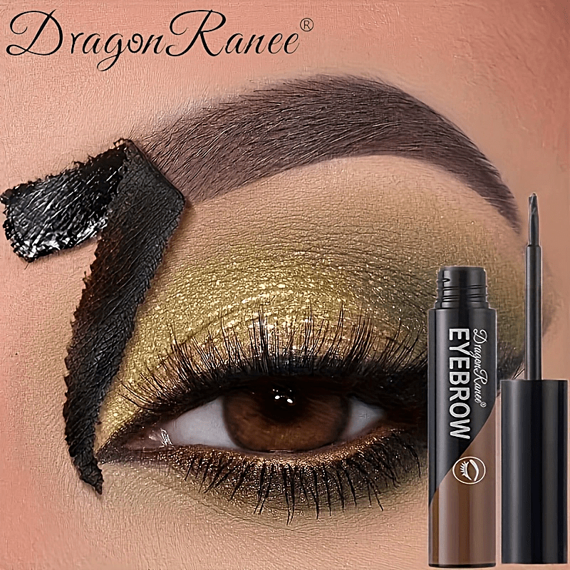 Waterproof Eyebrow Gel - Semi-Permanent Long Wear - Black Brown Tattoo Tint - Smudge-Proof, Sweatproof, Natural Look - All-Day Bold Definition - Easy Application, Tearing Off Cream
