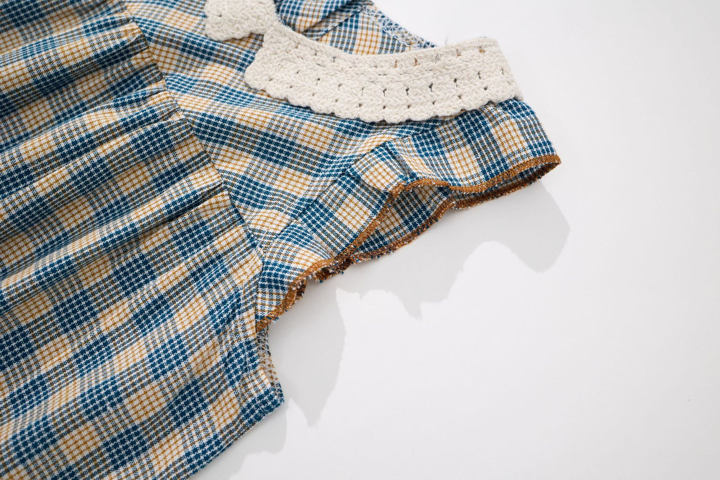 Baby Girl Lace Cotton Plaid Sleeveless Children's Skirt