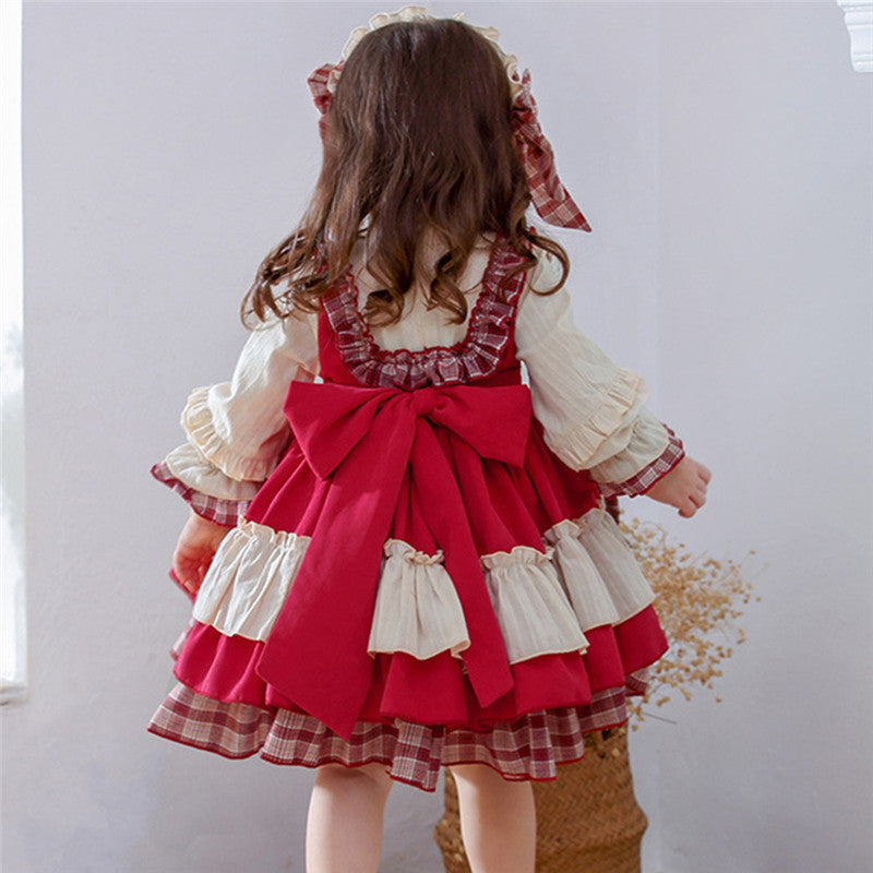 Children's Retro Long-sleeved Palace Dress