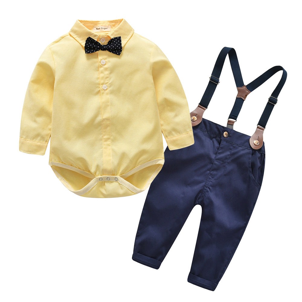 Long Sleeve Romper Shirt Two-piece Set