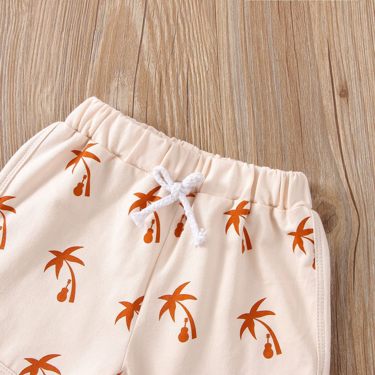 Children's Cotton Suit Coconut Printed Top And Shorts Two-piece Set