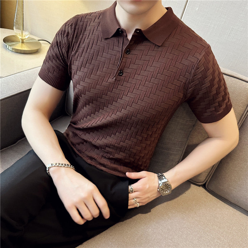 Men's Short-sleeved Polo Shirt Ice Silk Thin
