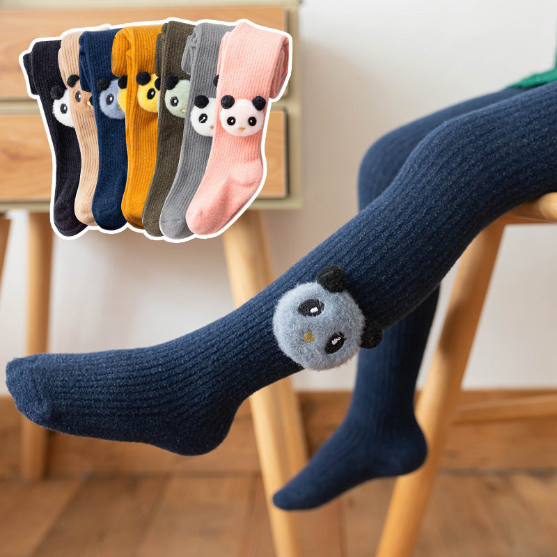 Infant Bottoming Combed Cotton Panda Children Pantyhose