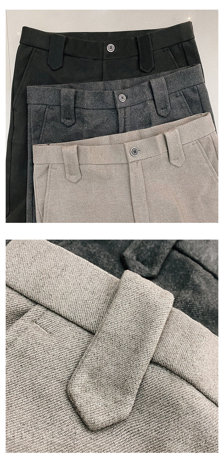 Youth Business Fashion Solid Color Simple Pencil Pants Suit Pants