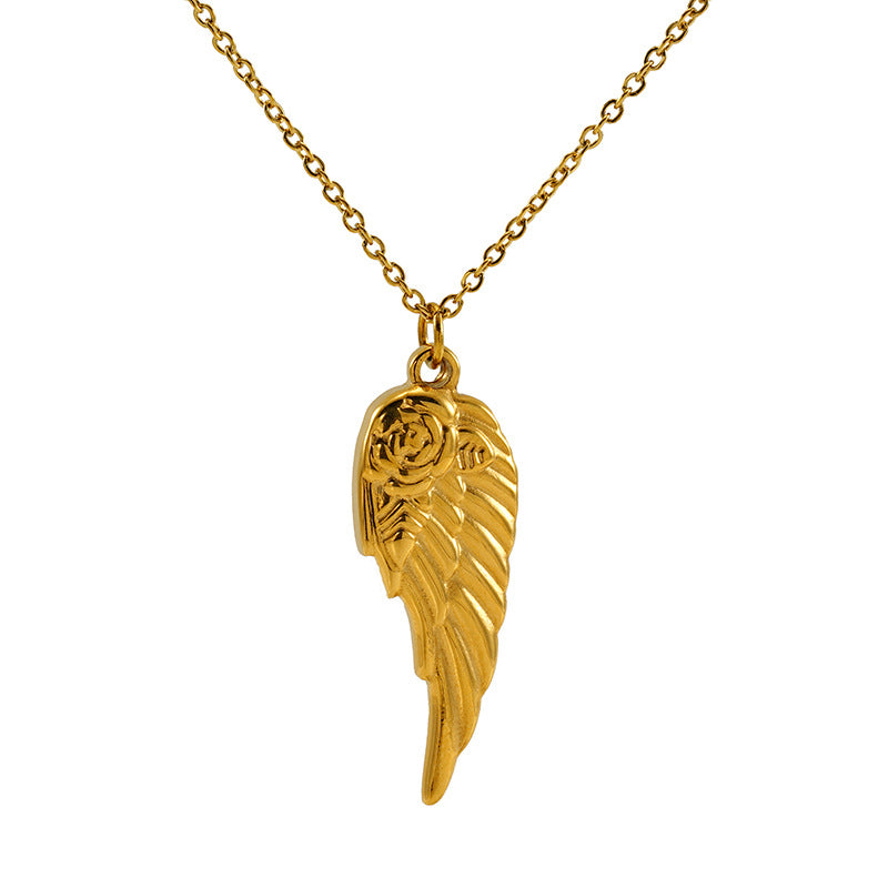 Rose Wings Halskette Mode Titan Stahl