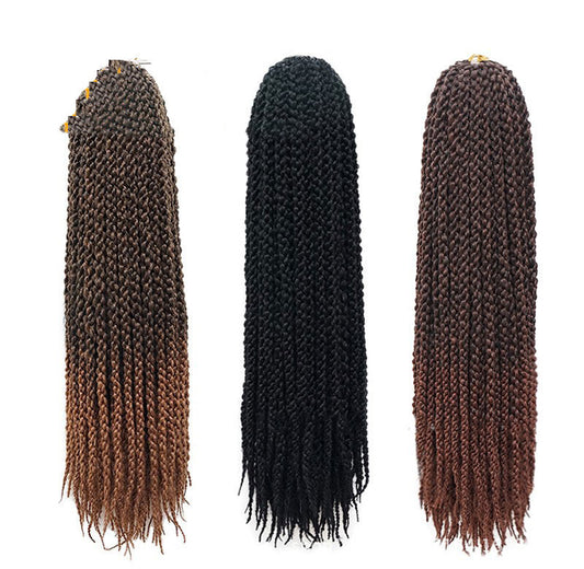 Trenza de ganchillo sintética negra y marrón, trenza senegalesa, trenzas de ganchillo para mujer