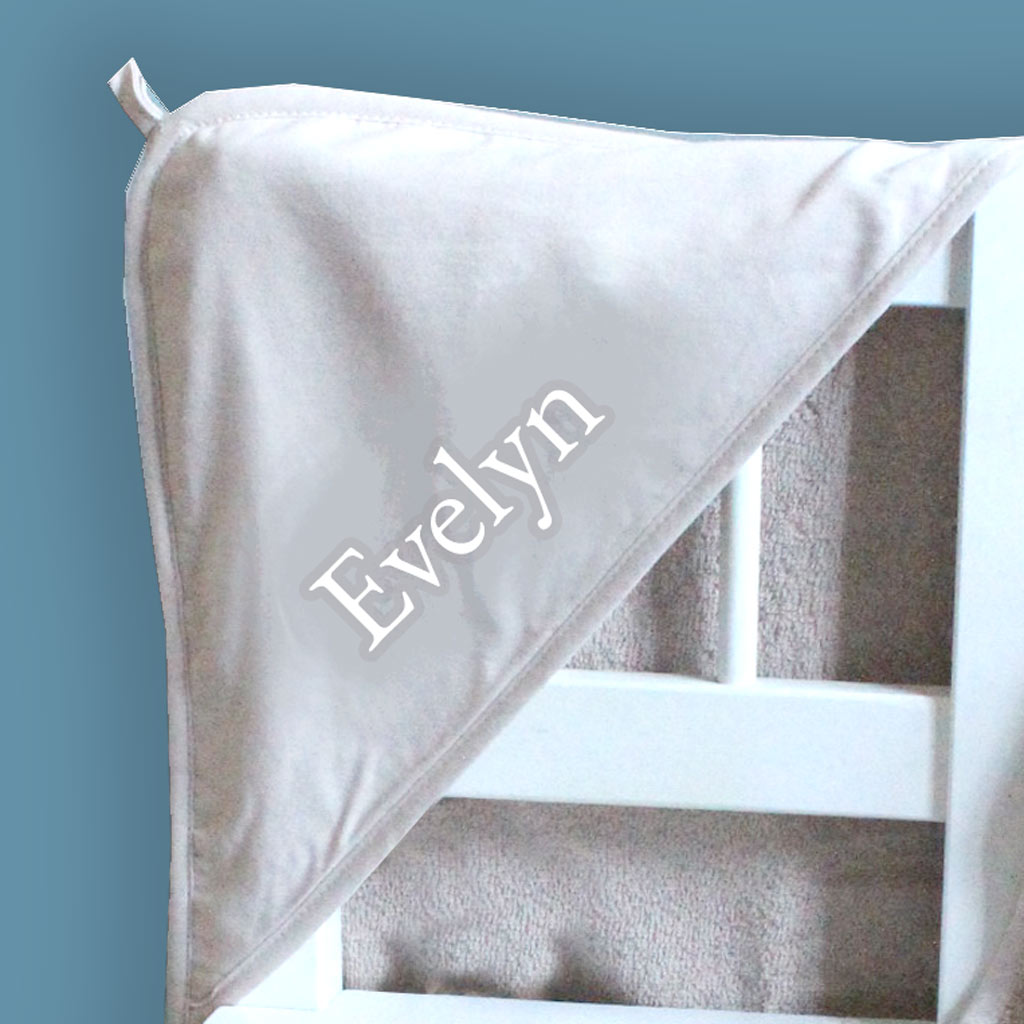 Beige Hooded Baby Towel - Personalise