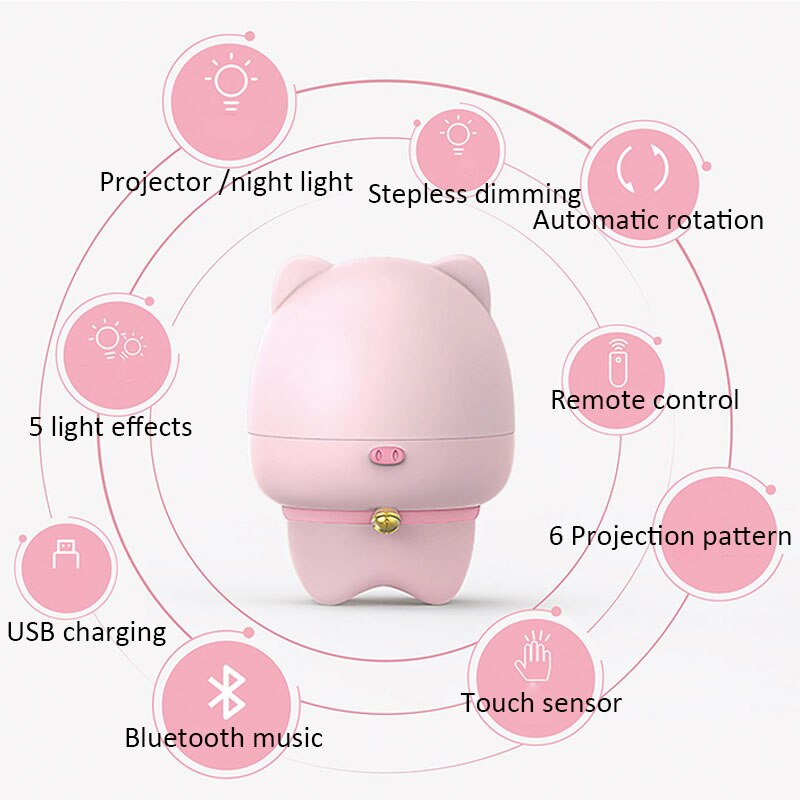 Starry Sky Projector LED Night Light Remote Control Rotating Bedroom Night Lamp Novelty Light for Children Baby Sleeping Lamp