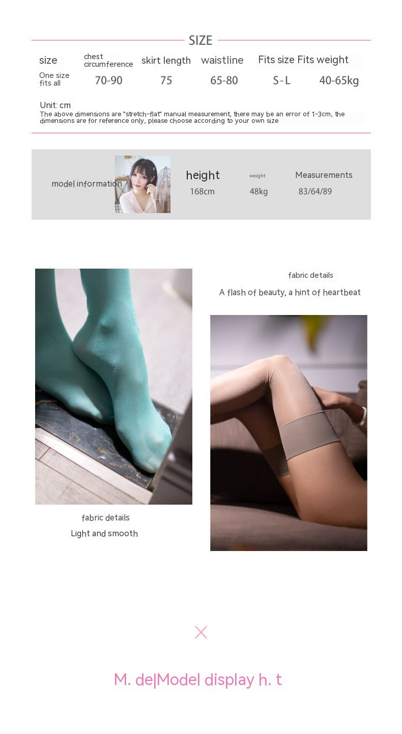 Women's Candy-colored Ultra-thin Toe Transparent Thigh High Socks
