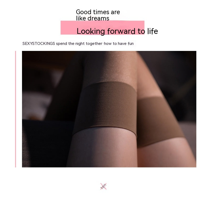 Women's Candy-colored Ultra-thin Toe Transparent Thigh High Socks