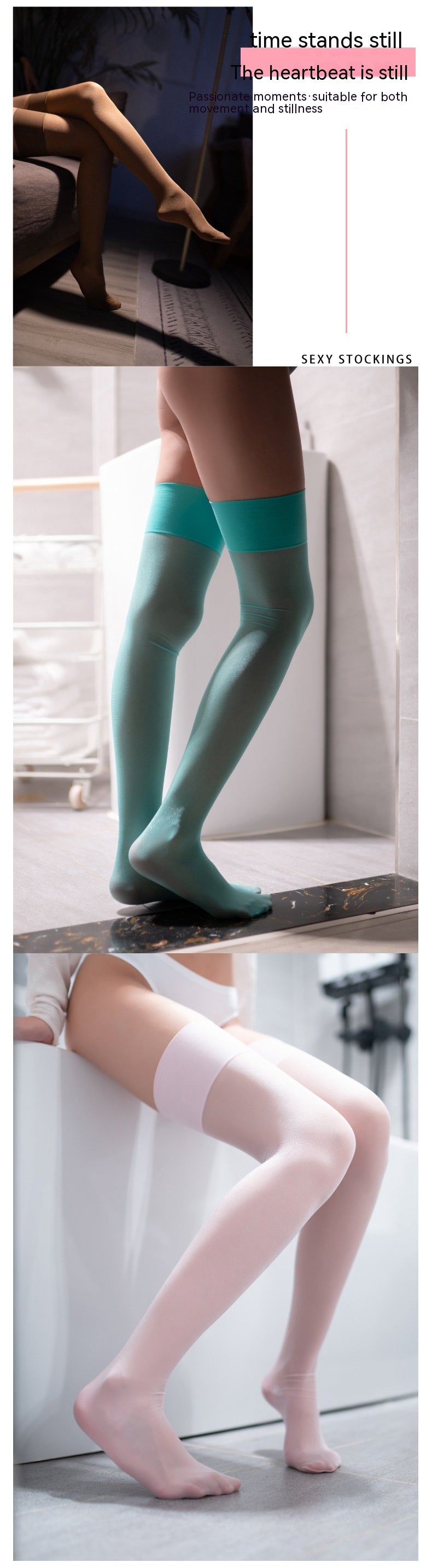 Women's Candy-colored Ultra-thin Toe Transparent Thigh High Socks