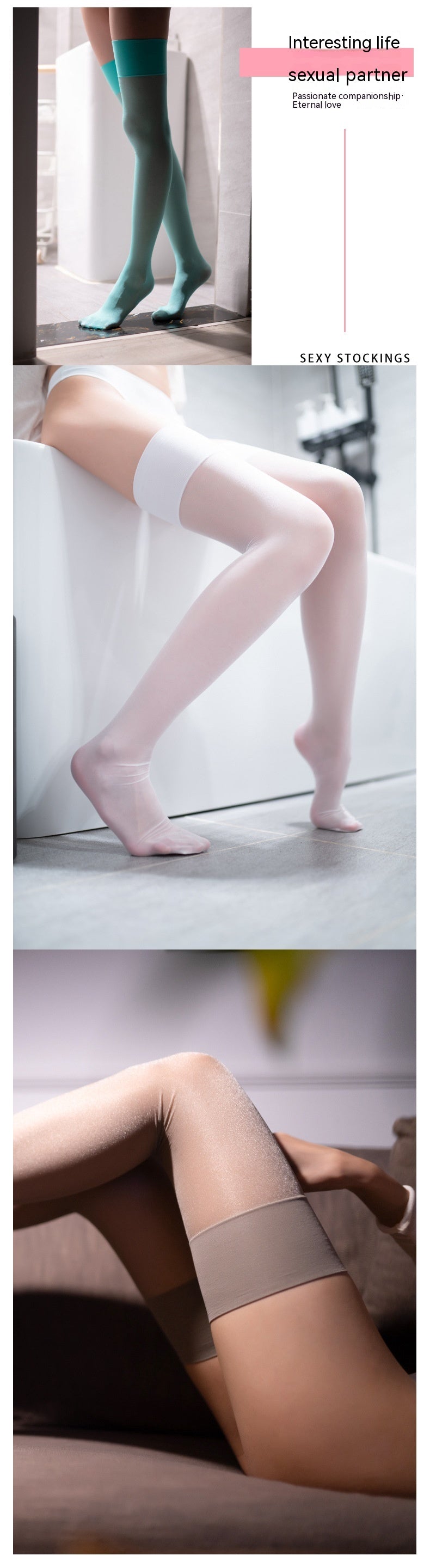 Women's Candy-colored Ultra-thin Toe Transparent Thigh High Socks