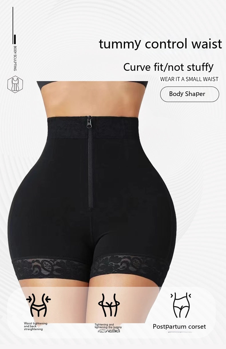 New Hip Slimming Clothes Abdominal Pants Zipper Hip Lifting