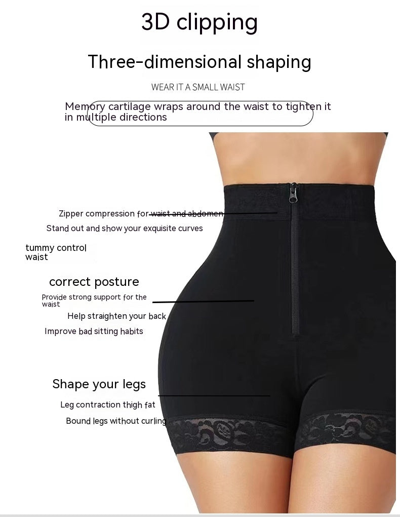 New Hip Slimming Clothes Abdominal Pants Zipper Hip Lifting