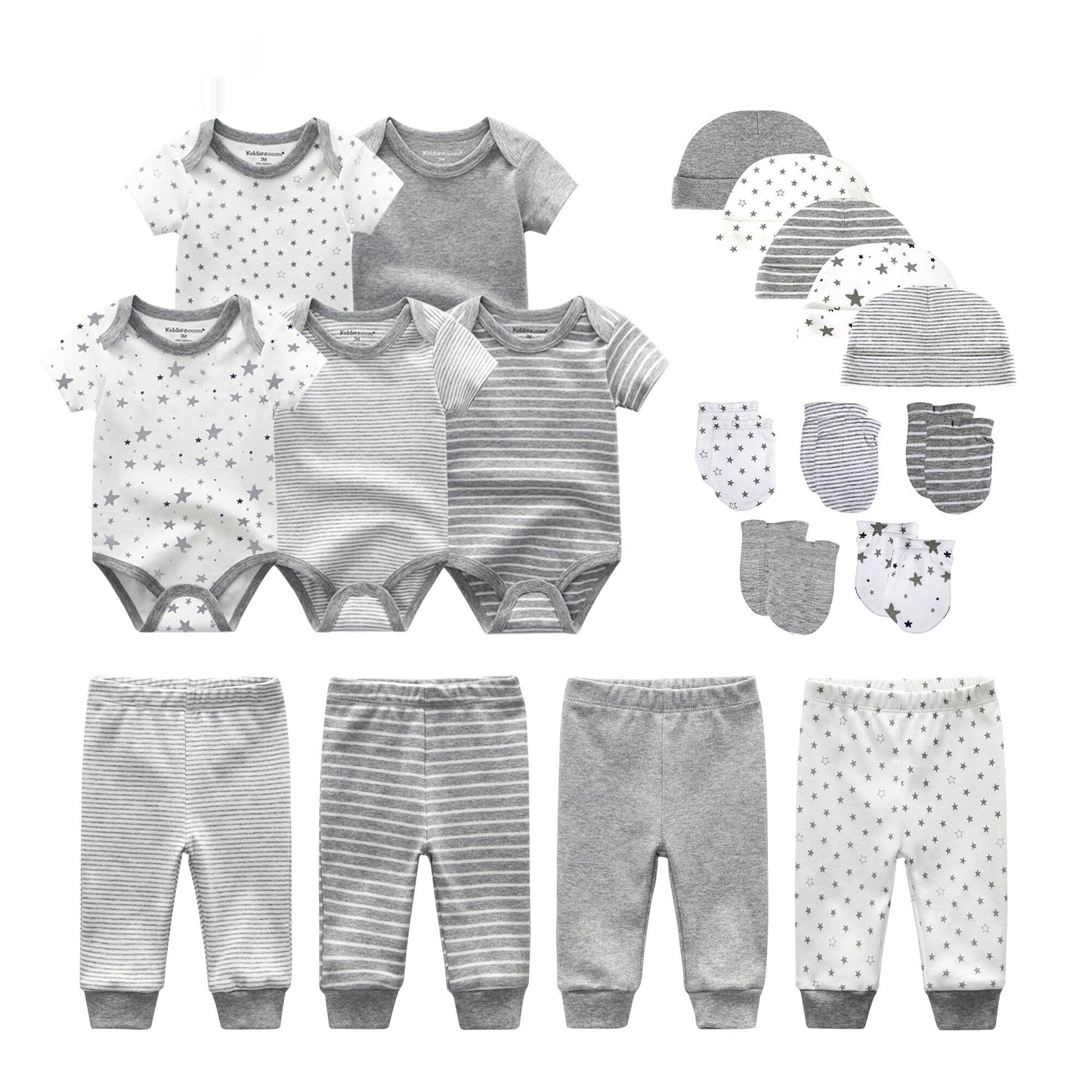 Cotton XINGX 19-piece Set Baby Rompers Pants Hat Gloves Combination Suit