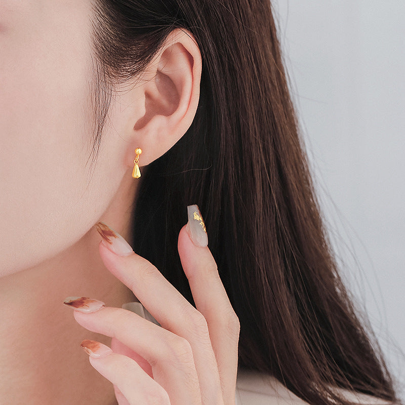 Niche Design Water Drop Ear Studs Women's Simple