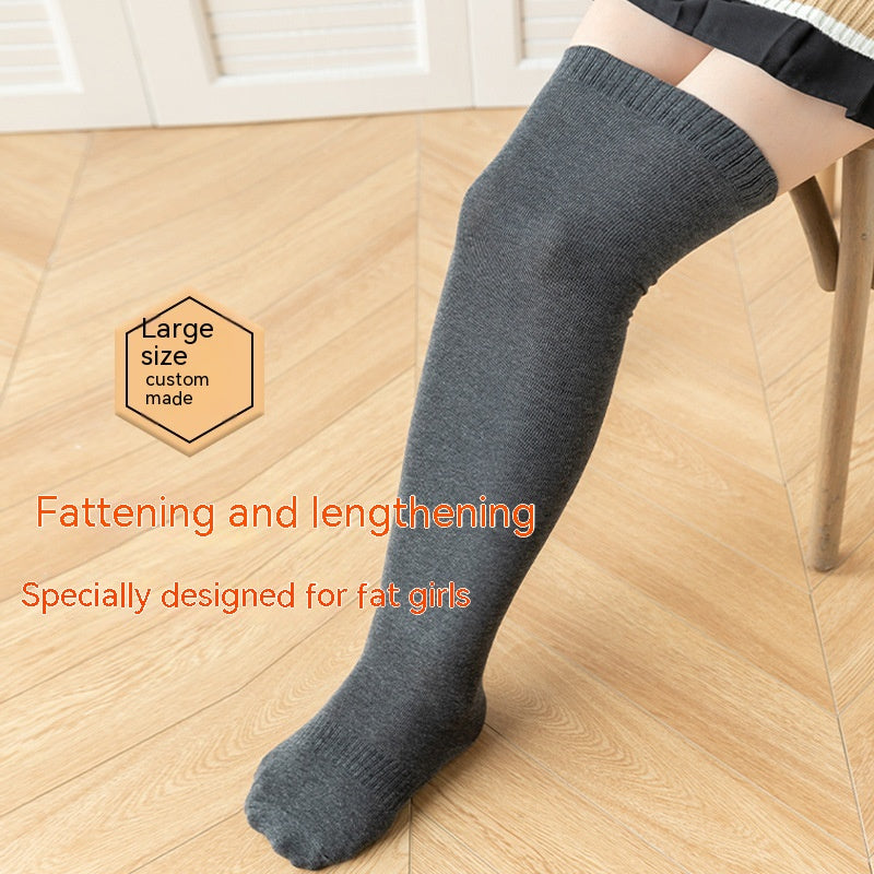 Lengthened Overknee Plus-sized Silicone Non-slip High-top Cotton Socks