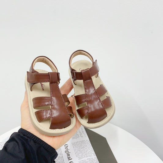 Simple Solid Color Closed Toe Anti-kick Hollow Bird's Nest Sandal