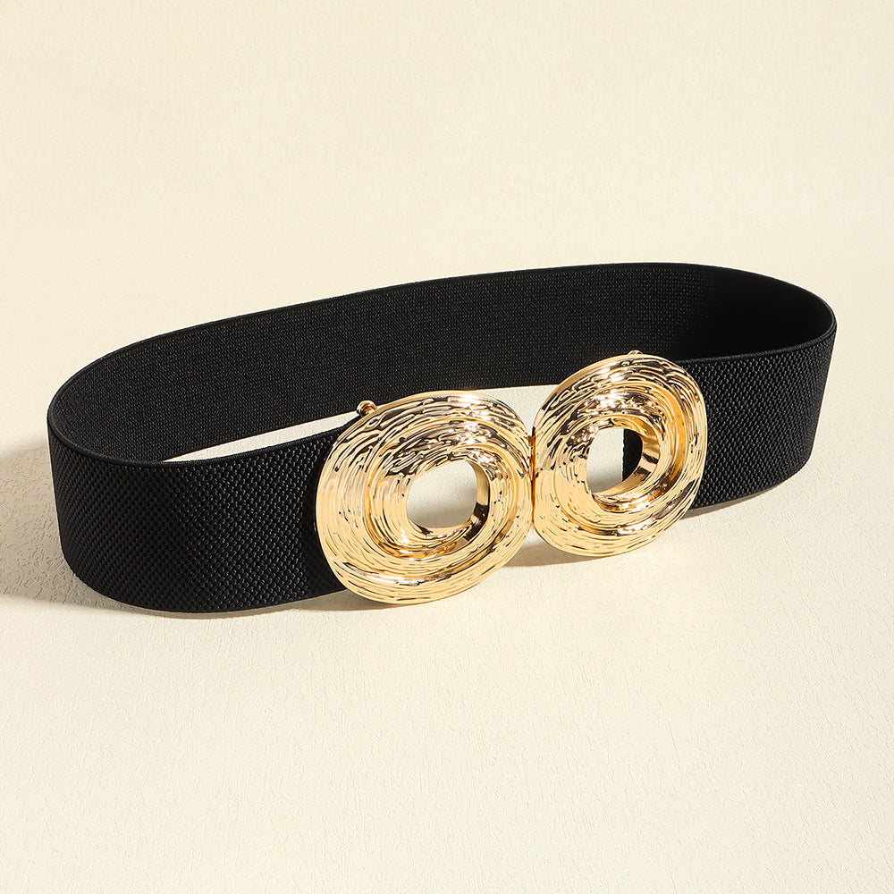 Damenmode Bohemian Metall Kreis Hohlgürtel
