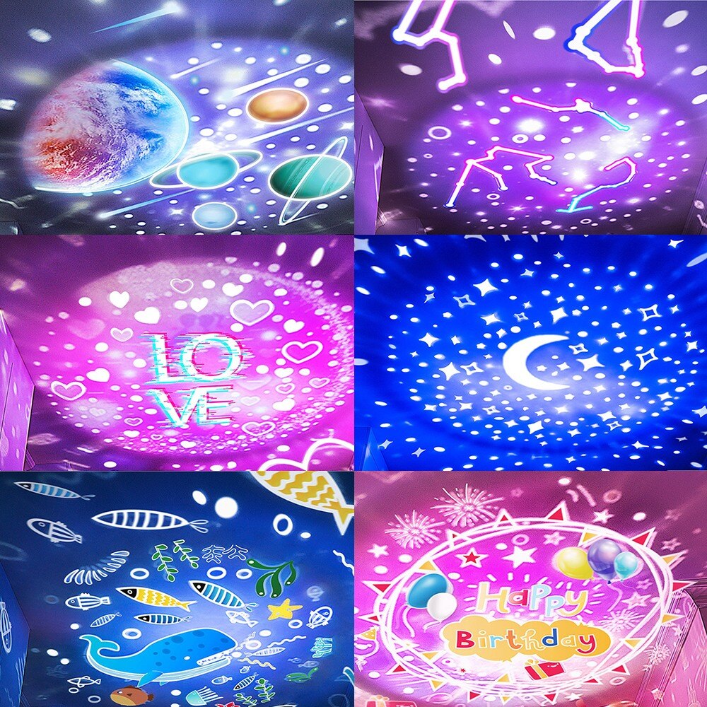 Starry Sky Projector LED Night Light Remote Control Rotating Bedroom Night Lamp Novelty Light for Children Baby Sleeping Lamp