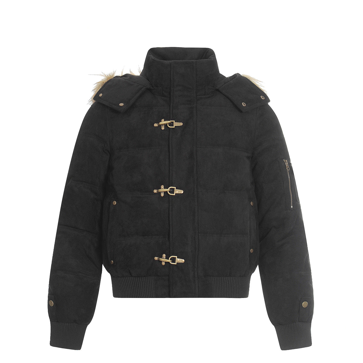 Warm fur collar cotton jacket with cotton jacket