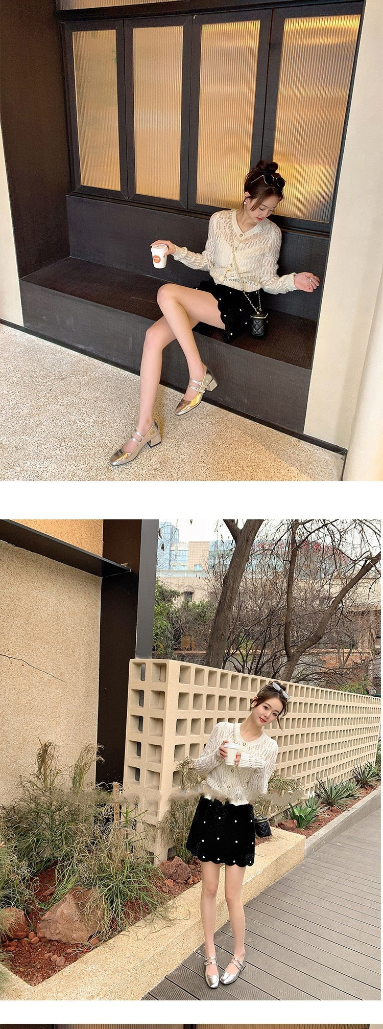 Square Toe Chunky Heel Buckle Mid-heel High Heel Women's Shoes