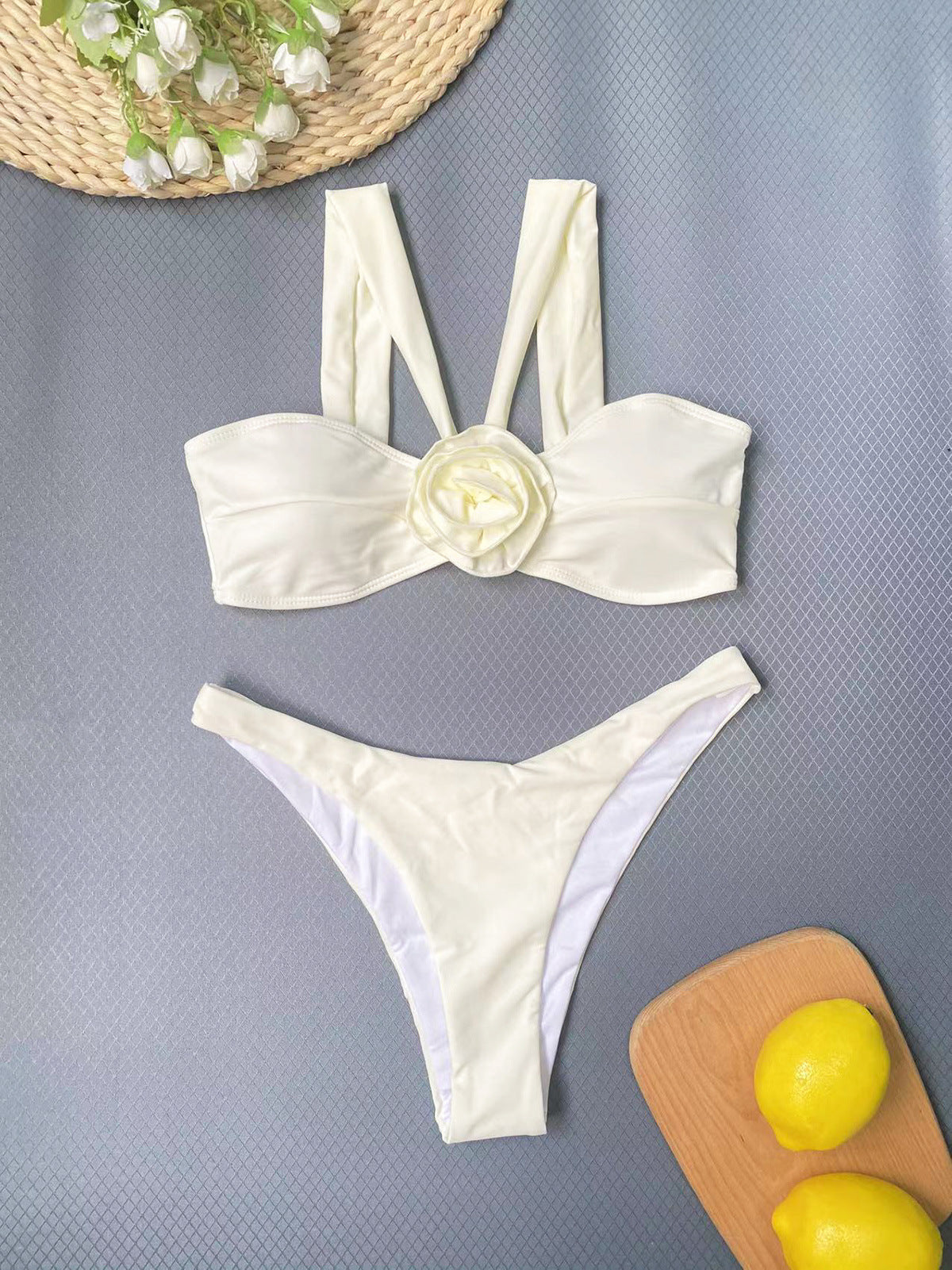 Women's Three-piece 3D Flower Swimsuit