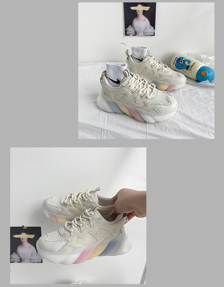 All-match Super Fire Jelly Rainbow Bottom Sports Women's Shoes Color Daddy Shoes