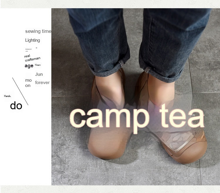 Flat Heel Retro Spring And Summer New Lace Up Casual Women's Shoes