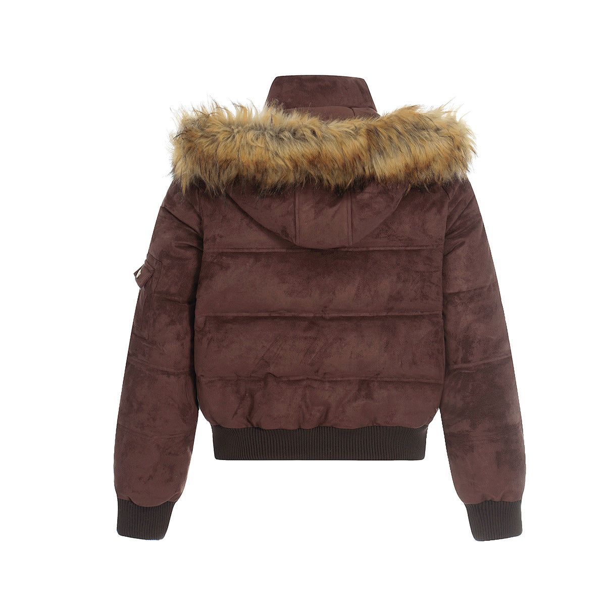 Warm fur collar cotton jacket with cotton jacket