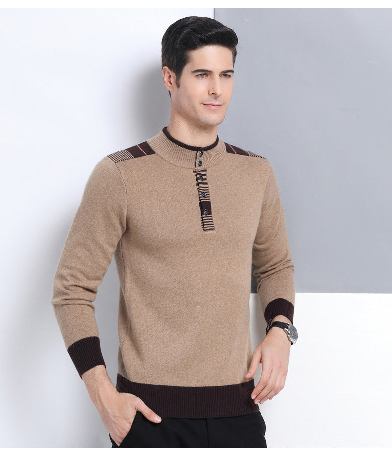 Mink long sleeve round neck men's base coat