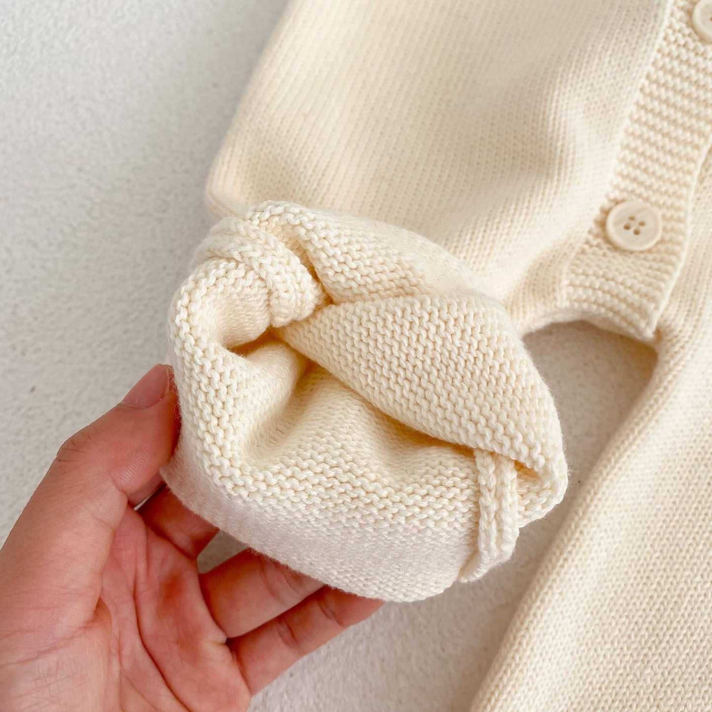Baby Knitted Wool Ball Spring Newborn Solid Color Jumpsuit