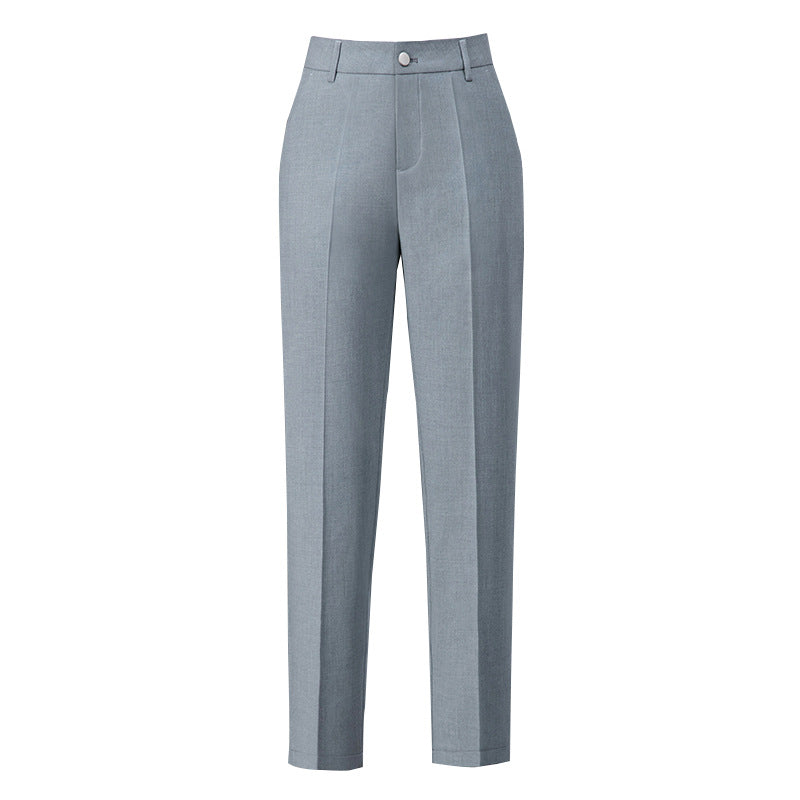 Pantalones casuales holgados de cintura alta y pierna recta para mujer
