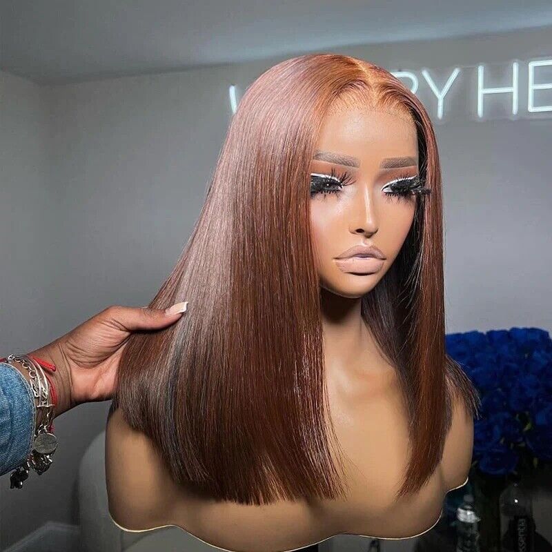 Glueless Lace Front Straight Wear And Go Short Human Hair Wig