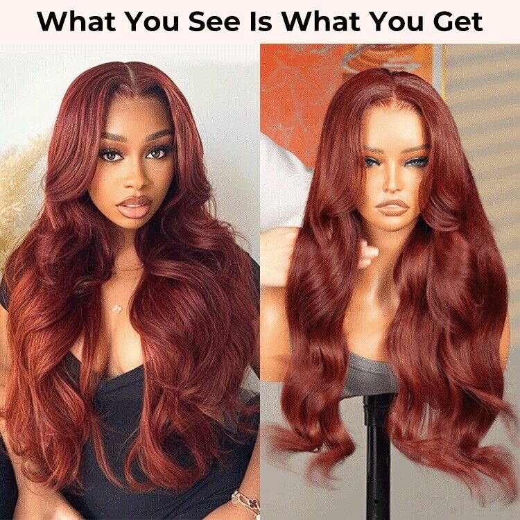 ChicLuxe Hair Vietnamese Angora Red Wavy Wig | 13x6 Frontal | Layered Cuts | 250%