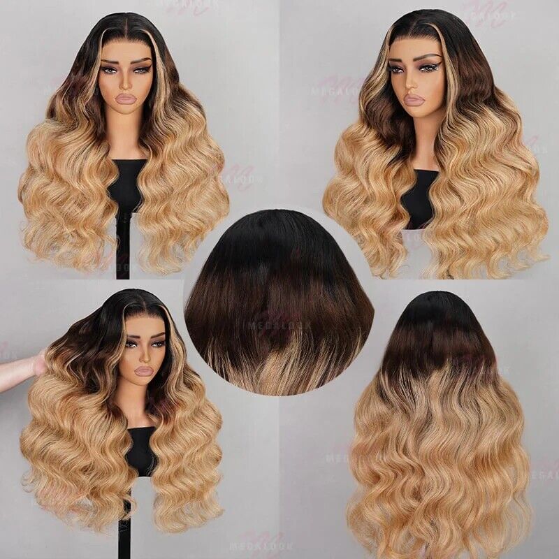Chic Luxe Hair Glueless Lace Front Wavy Long Wig | Highlights Blonde | 100% Human Hair