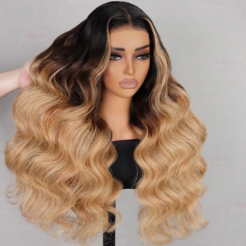 Chic Luxe Hair Glueless Lace Front Wavy Long Wig | Highlights Blonde | 100% Human Hair