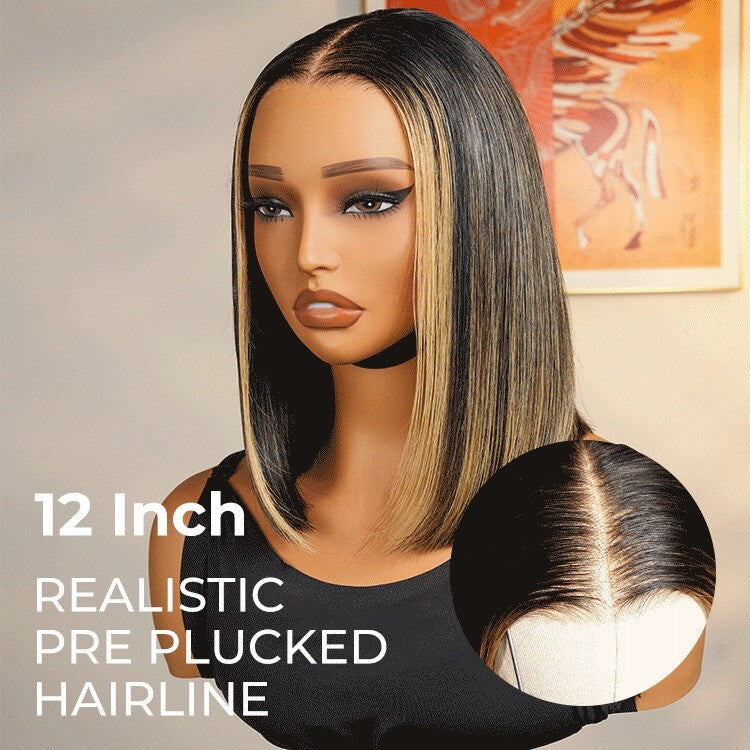 Chic Luxe Hair Blunt Cut Short Bob Ready To Go Glueless Lace Front Wig | 100% Human Hair