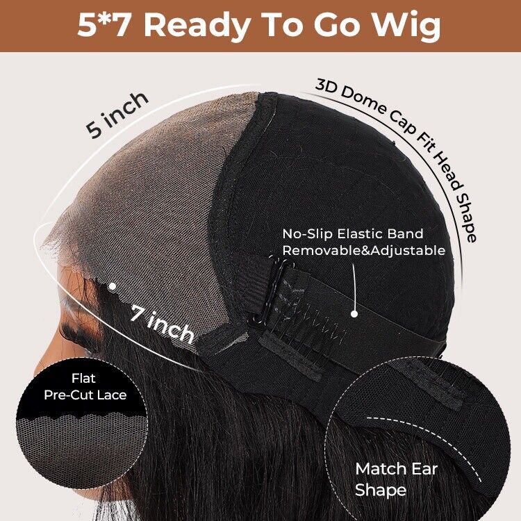 Glueless Pre Cut Lace Ready To Wear Wig Curly Pre Bleached Mini Knots Human Hair