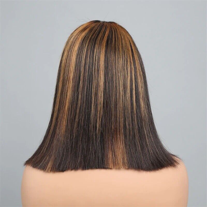 Human Hair Wigs Bone Straight Glueless Lace Front Short Bob Wig