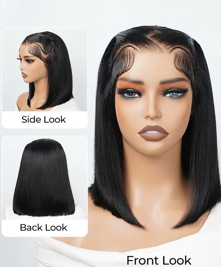 Chic Luxe Hair Glueless Pre-Styled Braided Ready To Wear Lace Front Bob Wig | 100% Human Hair