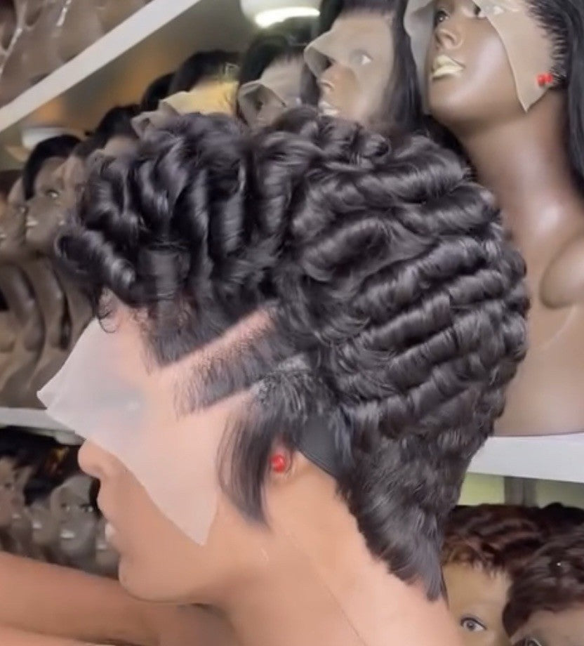 Chic Luxe Hair Pixie Cut Pre-Styled Ready To Wear Short Wig | 100% Human Hair