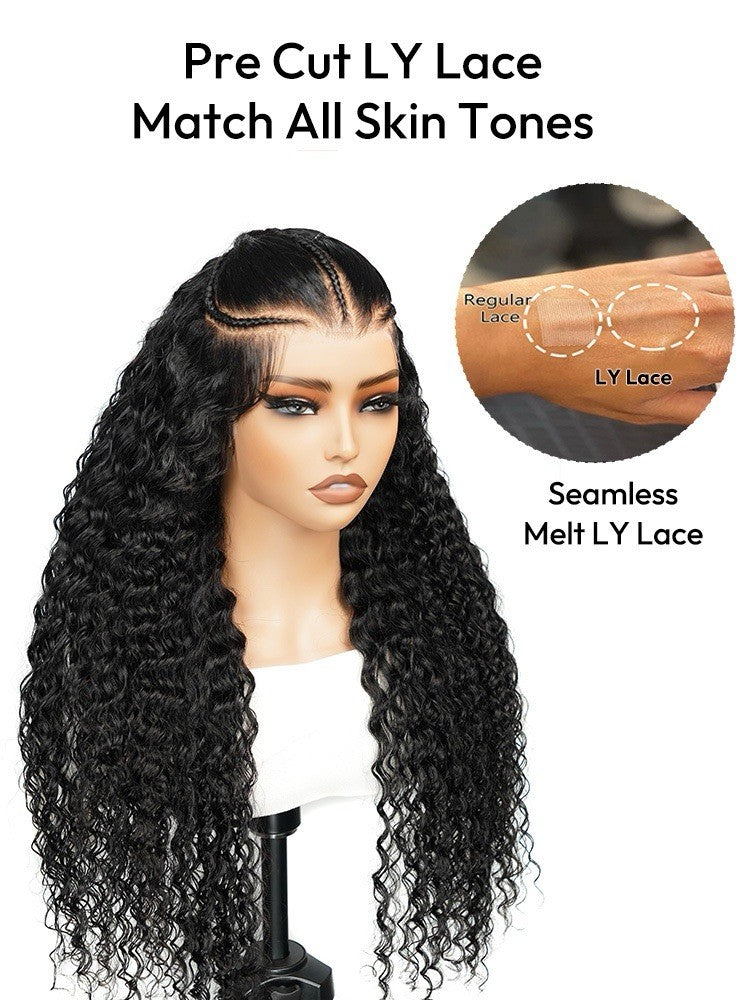 Chic Luxe Hair Pre-Styled Ready To Go Bleached Pre-Cut Lace Pre-Braided Curly Wig | 100% Human Hair | 250% Density