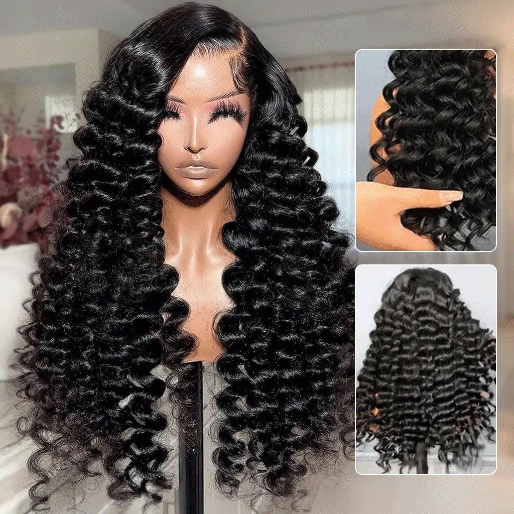 Chic Luxe Hair Bouncy Fluffy Deep Wave Voluminous Density Pre-Cut Lace Ready To Wear Wig | 100% Human Hair