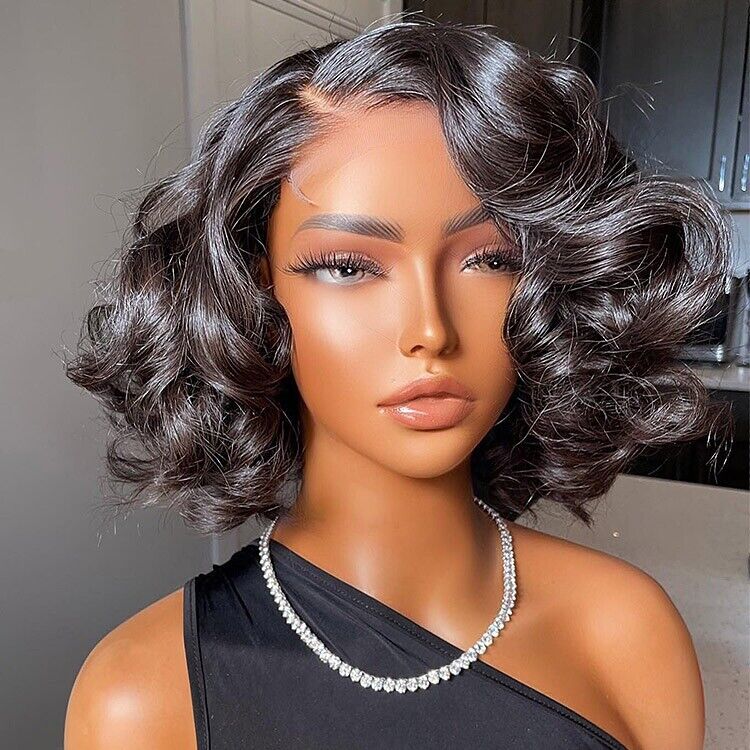 Chic Luxe Hair Glueless Bouncy Lace Front Loose Wave Short Wig | 100% Human Hair