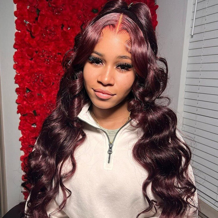 Chic Luxe Hair Glueless Pre-Styled Half Ponytail Wear Go Wavy Wig | 99j | 100% Human Hair